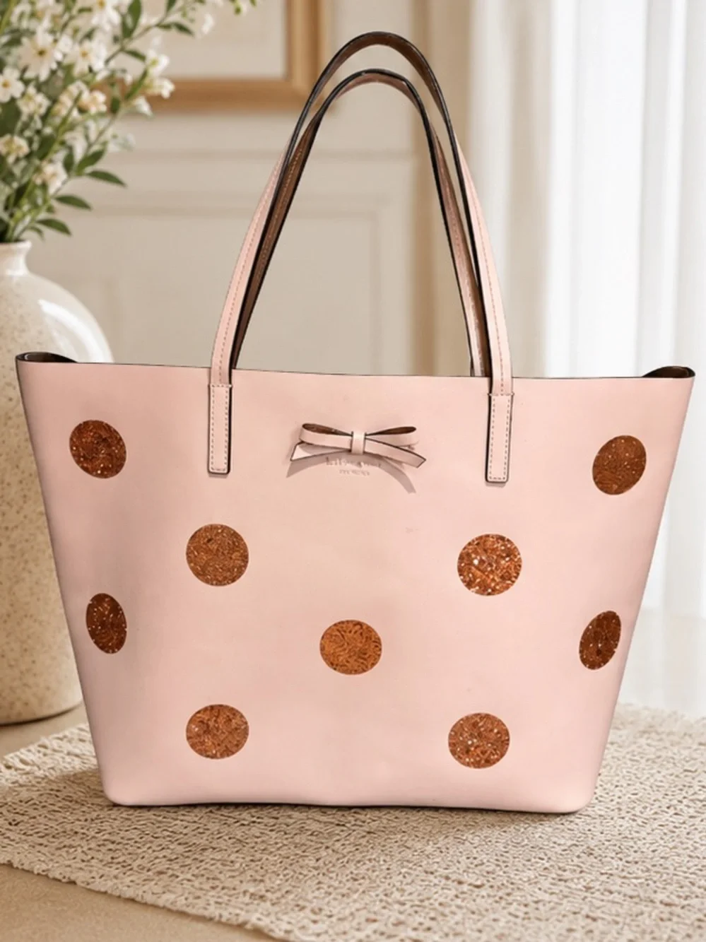 Kate Spade New York Glitter Dewey Street Little Len Tote Pink